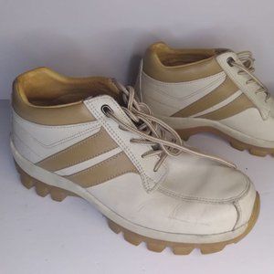 Perry Ellis Leather Golf/Tennis/Casual Cream Shoes- Size 8.5 Mens/10 Ladies